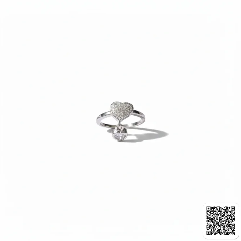 Herzring Mit Anhänger Silberfarben