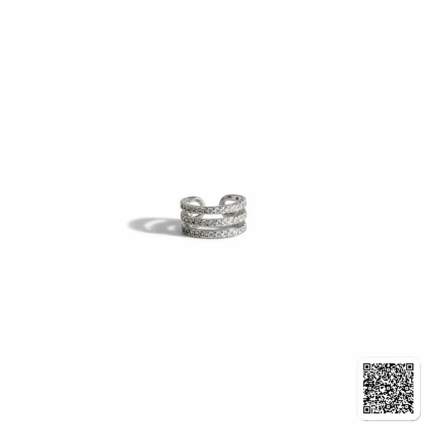 Ear Cuff Damen Silber Bunter Zirkonia Ohrschmuck