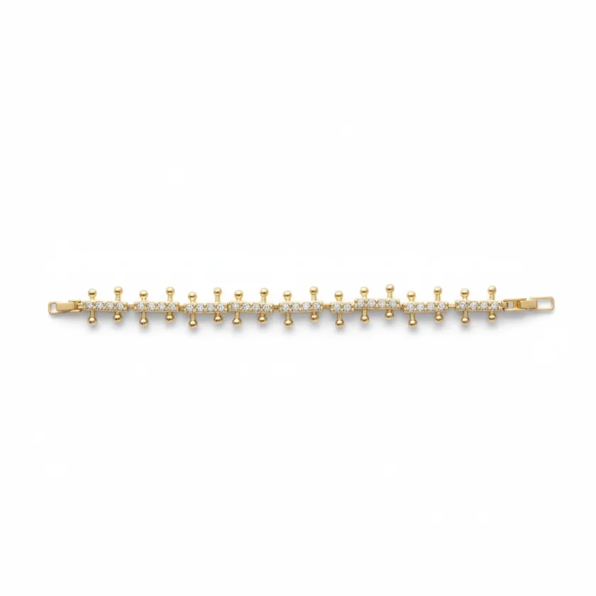 Jada Weißes Kristall Gold Armreif 14K Vergoldet